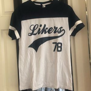 H and m graphic tee “likers” size small
